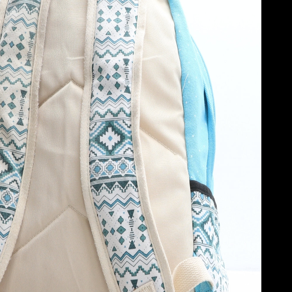 Preworn Womens Blue Geometric Polyester Backpack Size Medium