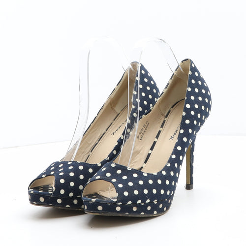 Emilio Luca Womens Blue Polka Dot Synthetic Court Heel UK