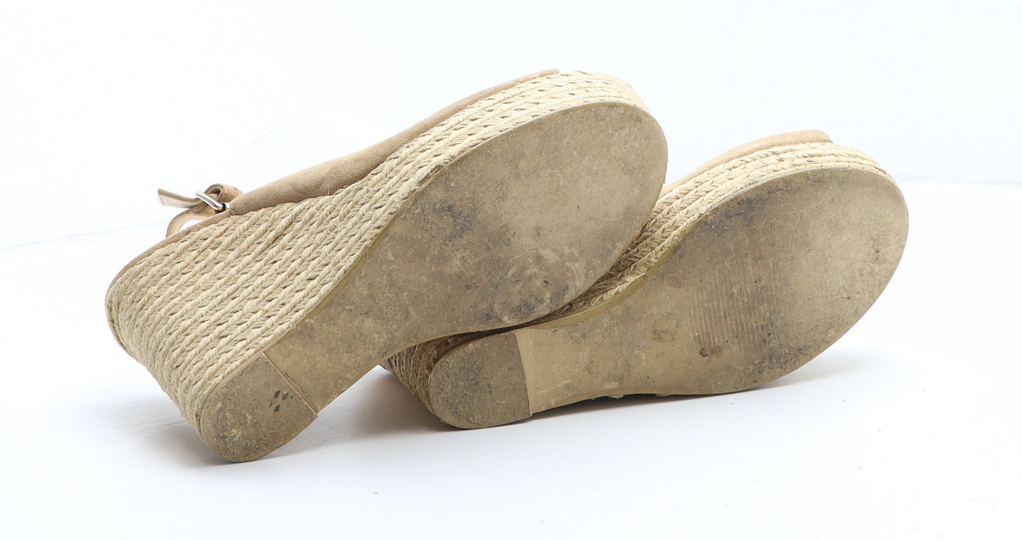 OFFICE Womens Brown Synthetic Espadrille Heel UK