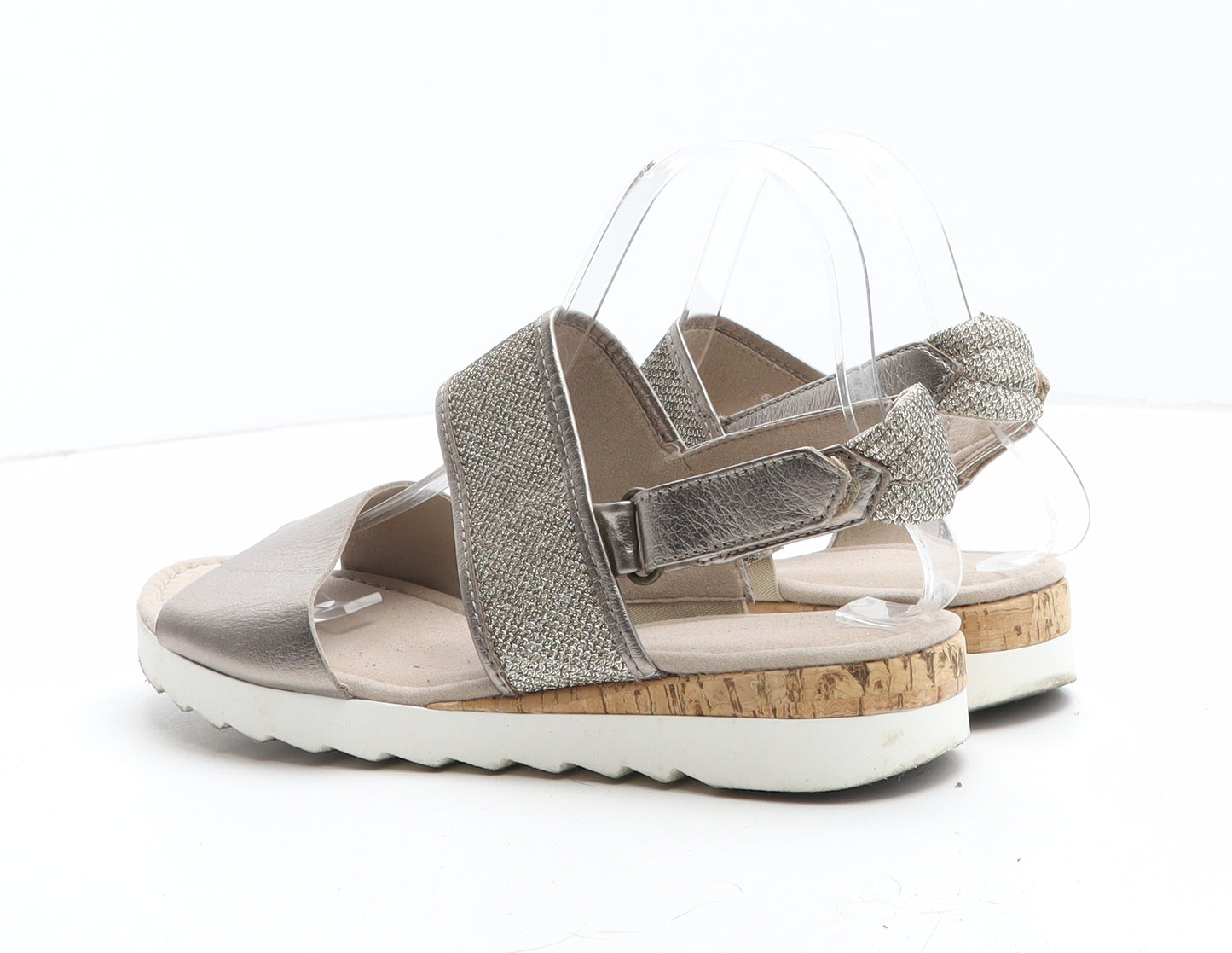 Gabor Womens Silver Synthetic Strappy Sandal UK