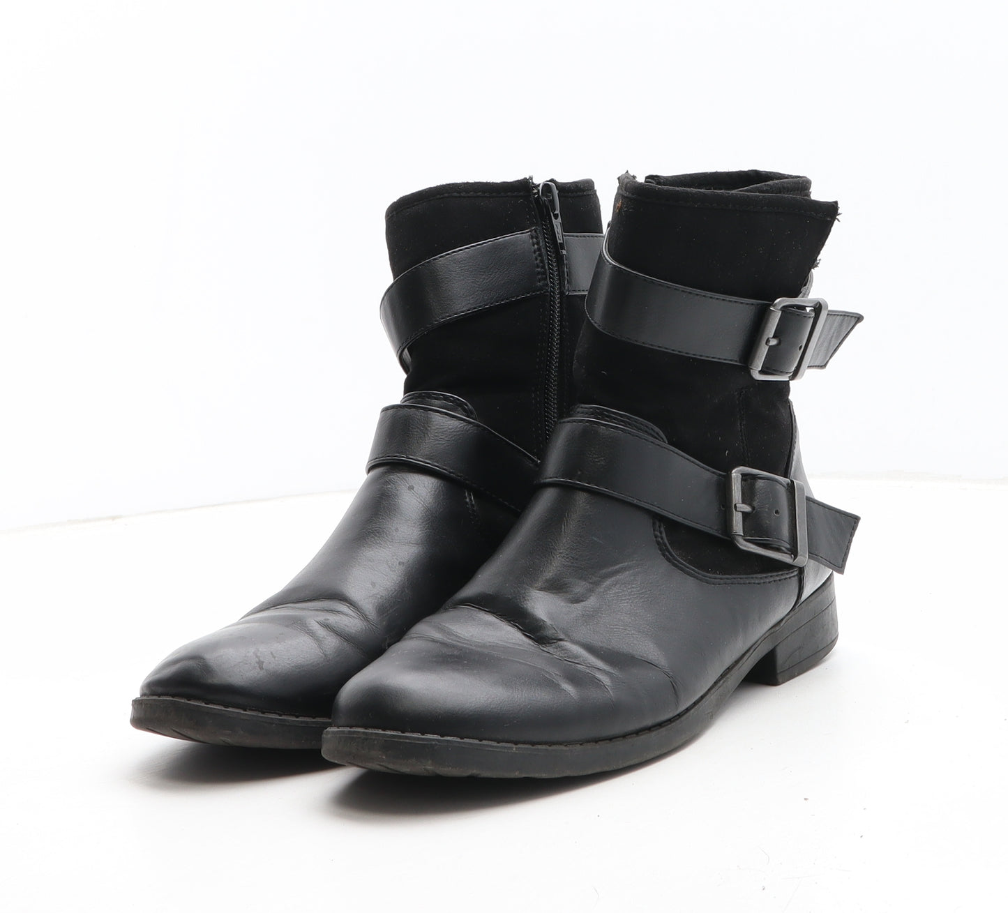 Dune Womens Black Synthetic Biker Boot UK