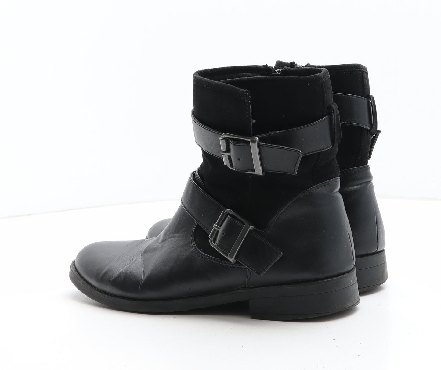 Dune Womens Black Synthetic Biker Boot UK