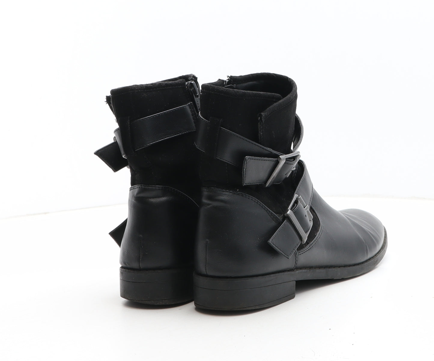 Dune Womens Black Synthetic Biker Boot UK