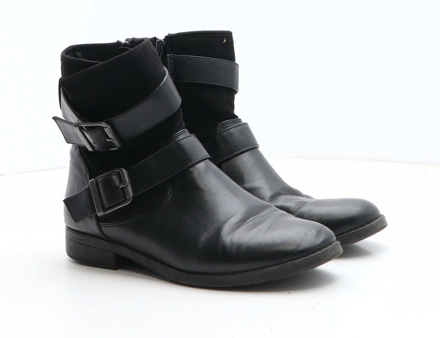 Dune Womens Black Synthetic Biker Boot UK