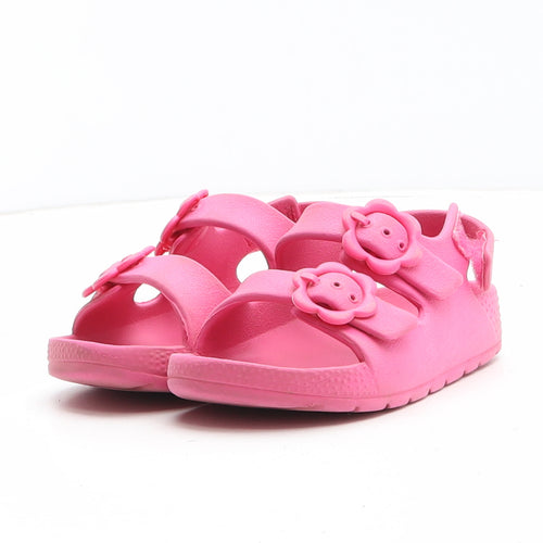 Preworn Girls Pink Synthetic Slip On Sandal UK 6