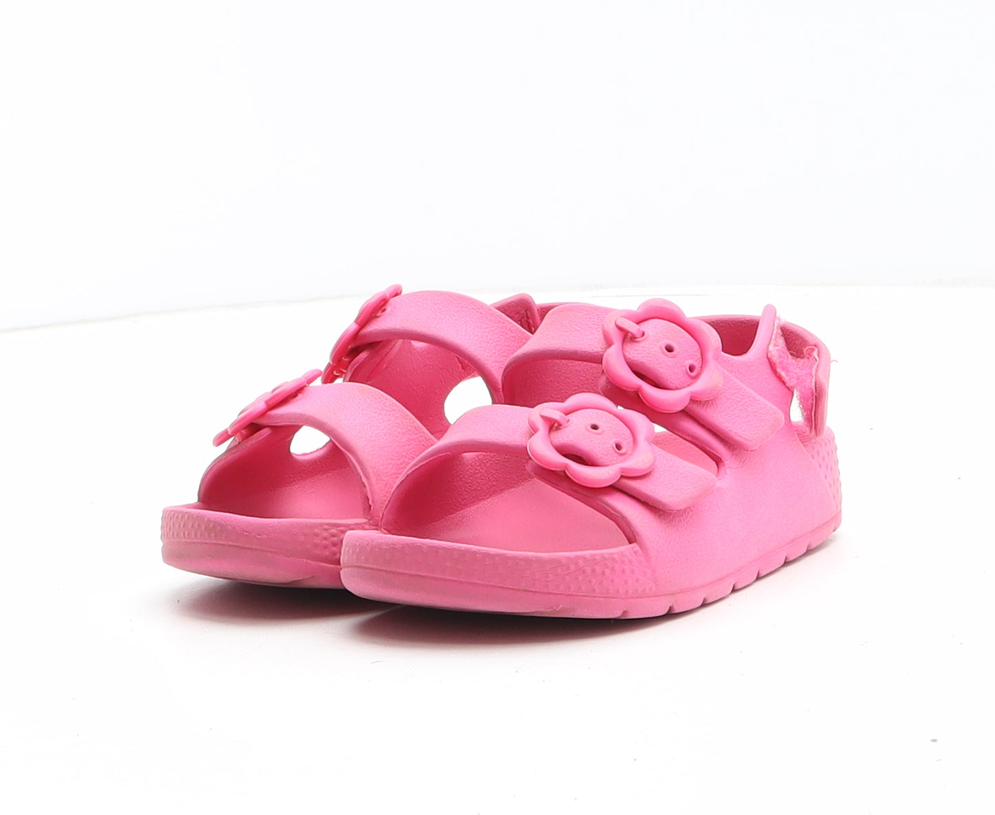 Preworn Girls Pink Synthetic Slip On Sandal UK 6