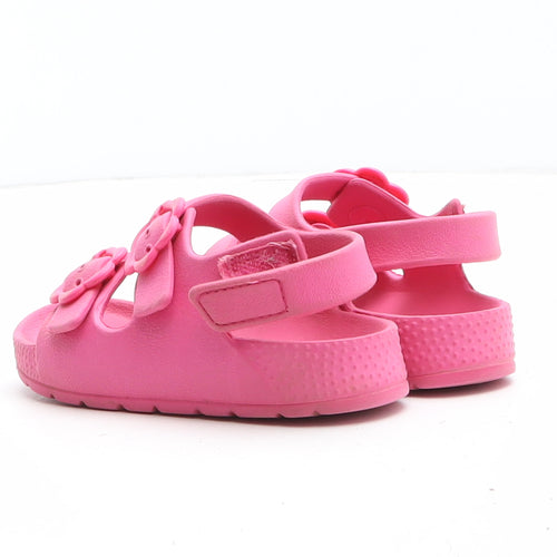 Preworn Girls Pink Synthetic Slip On Sandal UK 6