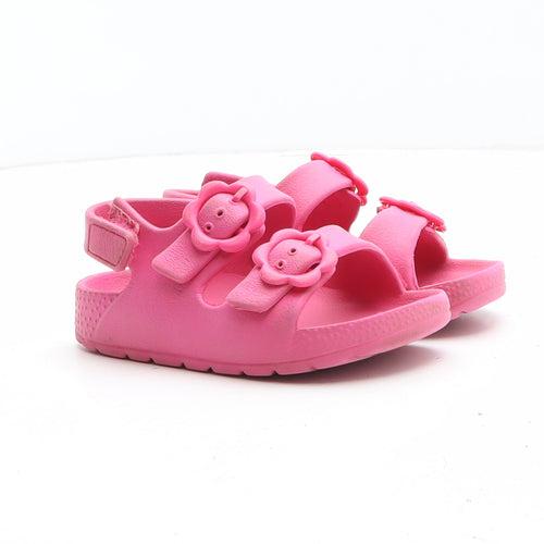 Preworn Girls Pink Synthetic Slip On Sandal UK 6