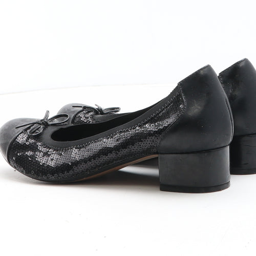 Clarks Womens Black Synthetic Court Heel UK