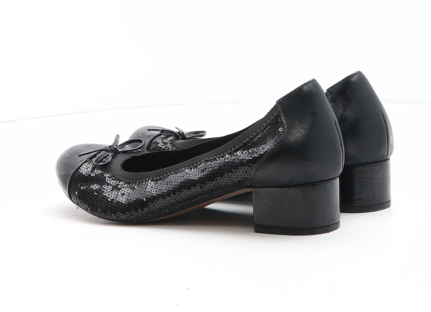 Clarks Womens Black Synthetic Court Heel UK