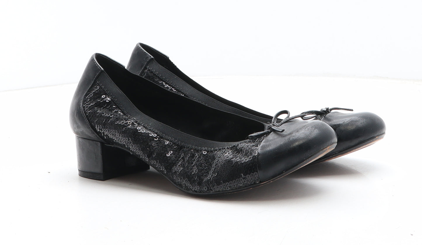 Clarks Womens Black Synthetic Court Heel UK