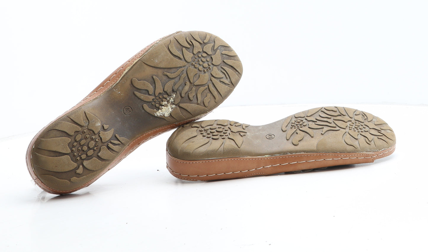 Pavers Womens Brown Floral Leather Slingback Sandal UK