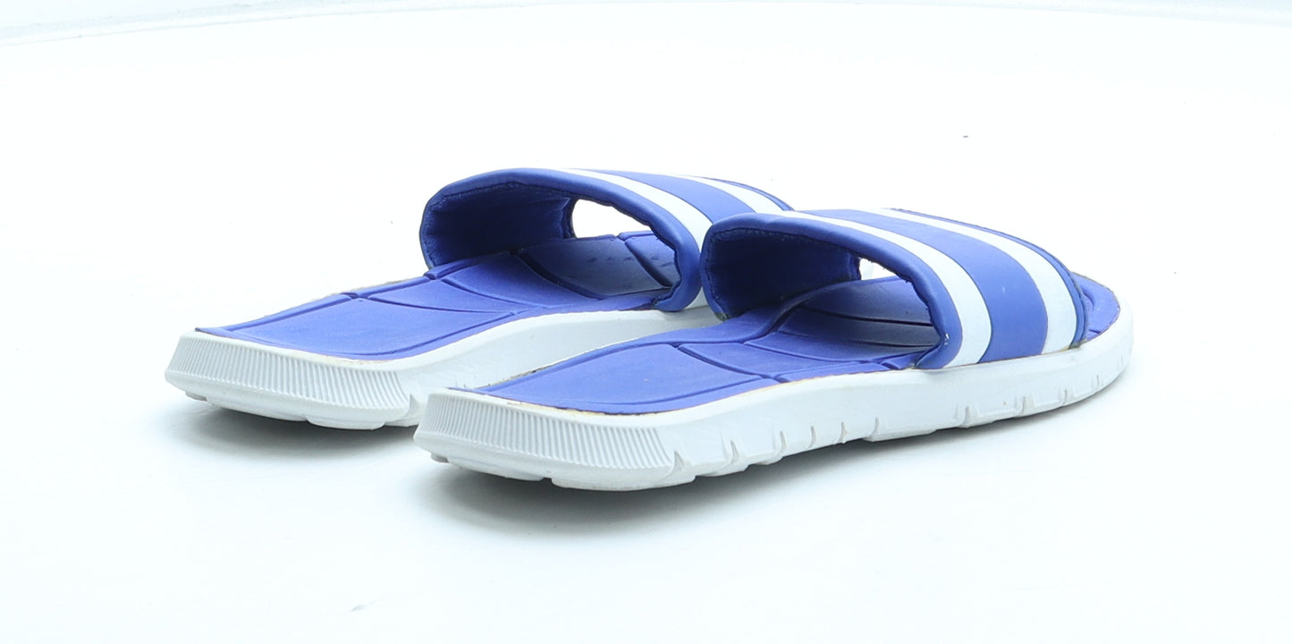 Preworn Boys Blue Colourblock Rubber Slider Sandal UK 12