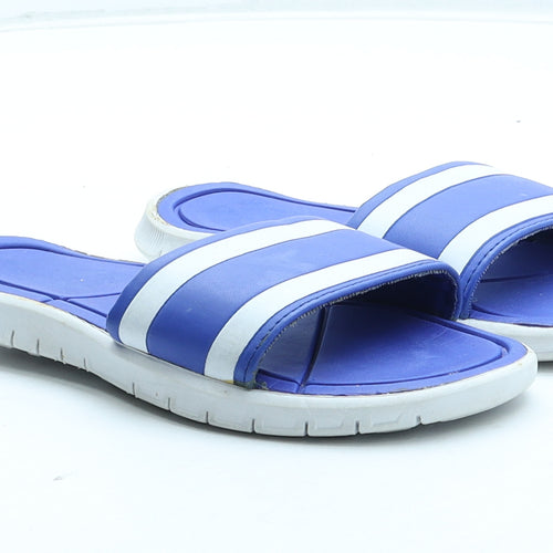 Preworn Boys Blue Colourblock Rubber Slider Sandal UK 12