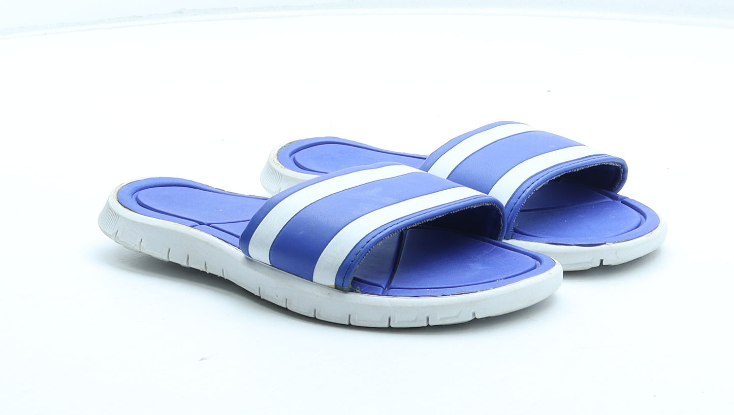 Preworn Boys Blue Colourblock Rubber Slider Sandal UK 12