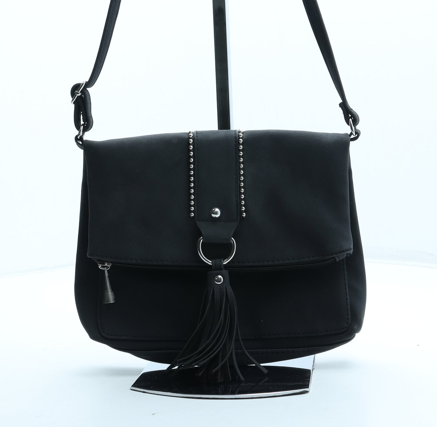 Preworn Womens Black Polyester Crossbody Size Small