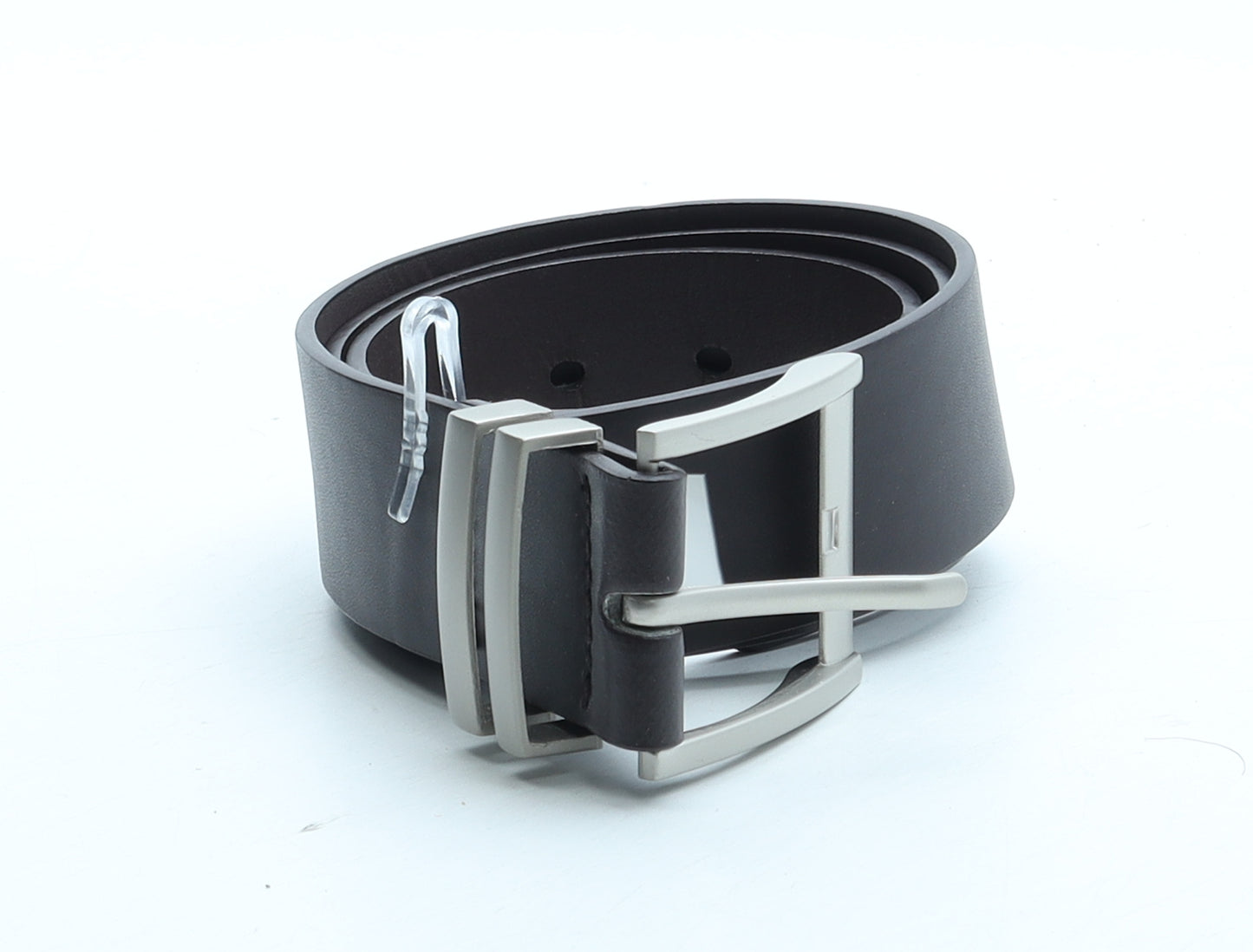 Primark Mens Brown Solid Faux Leather Dress Belt Belt Size S