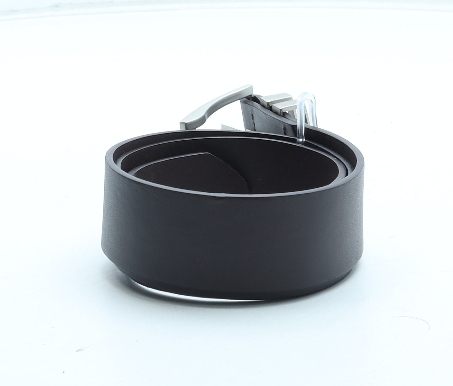 Primark Mens Brown Solid Faux Leather Dress Belt Belt Size S
