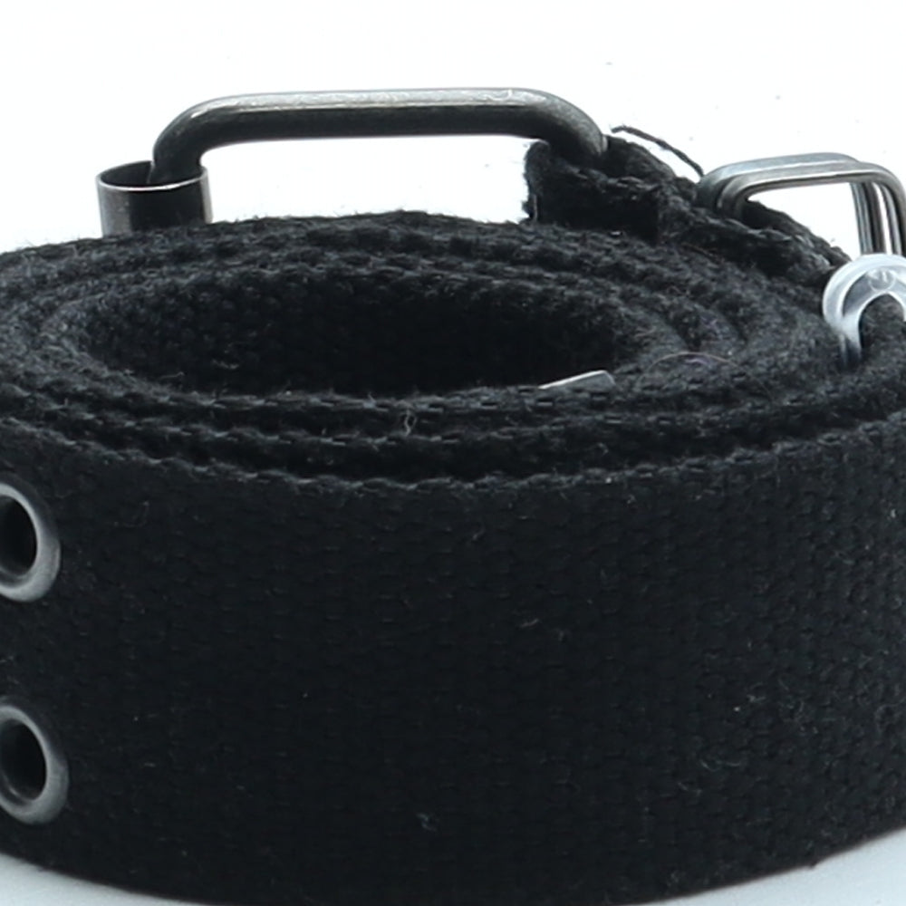 Preworn Mens Black Solid Polyester Braided/Woven Belt Belt Size M
