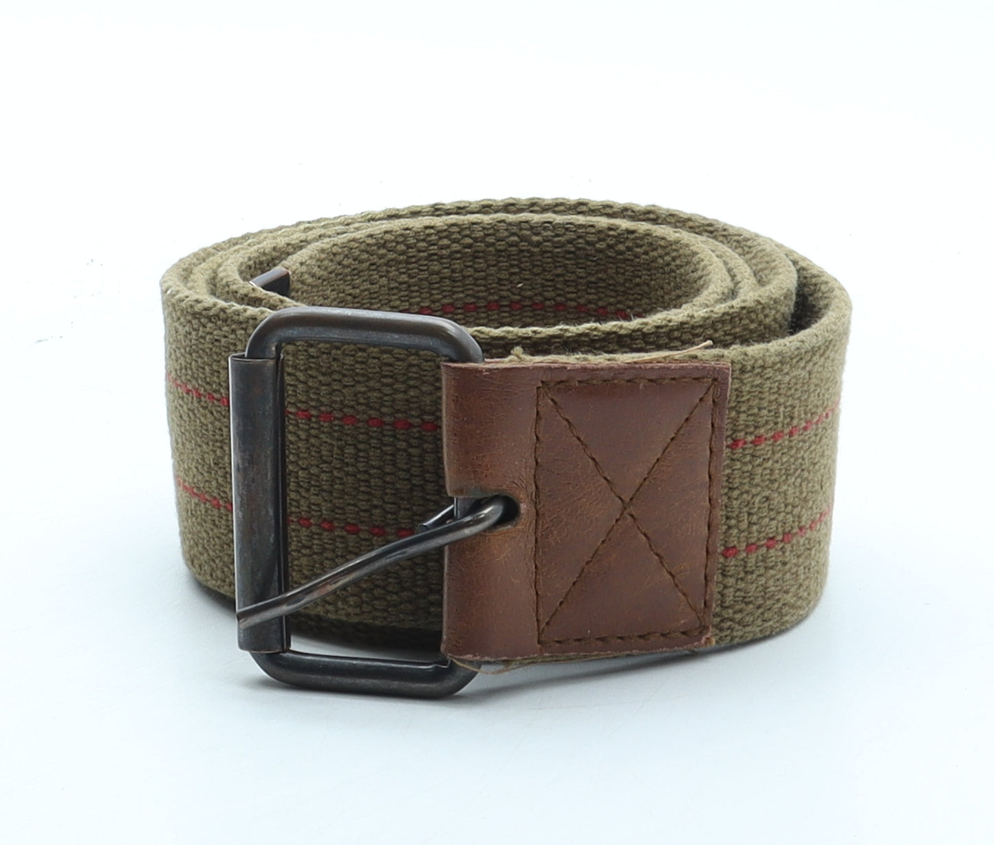 Preworn Mens Brown Solid Polyester Braided/Woven Belt Belt One Size