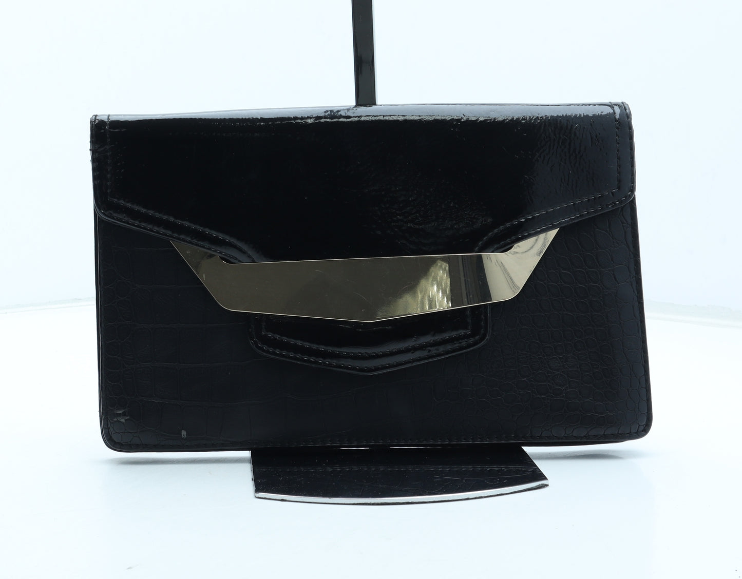 New Look Womens Black Polyurethane Clutch Size Small
