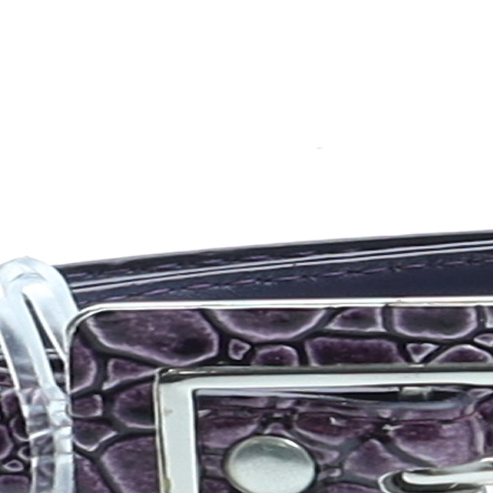Preworn Womens Purple Solid Polyurethane Fashion Belt Belt One Size - Croc Texture