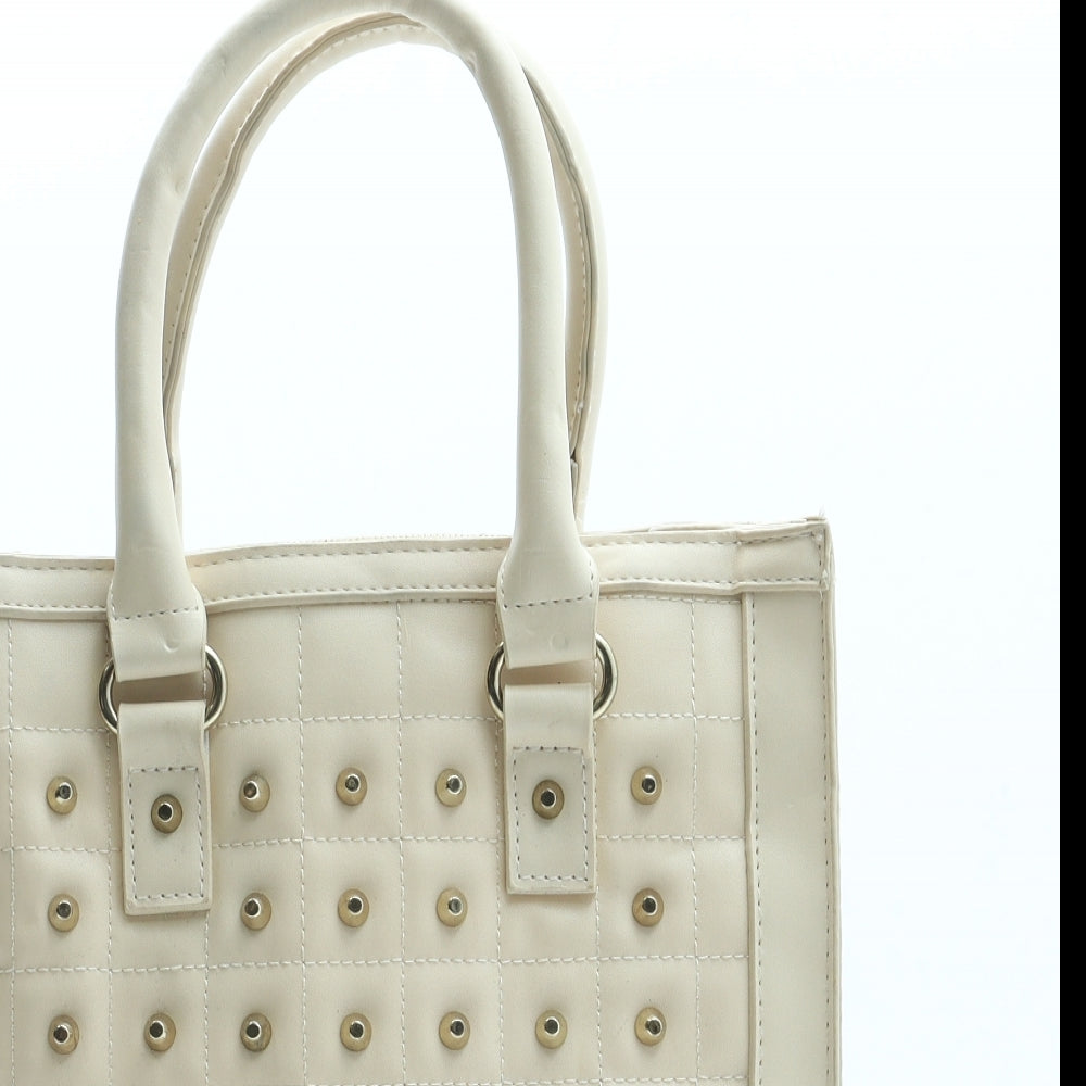 Atmosphere Womens Beige Polyurethane Top Handle Bag Size Small
