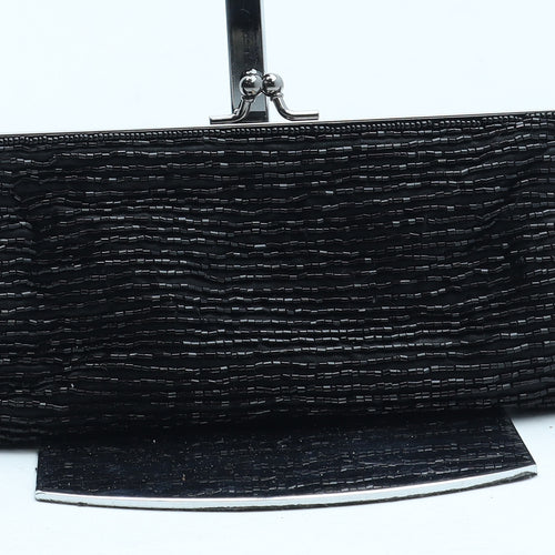 Preworn Womens Black Polyester Clutch Size Small
