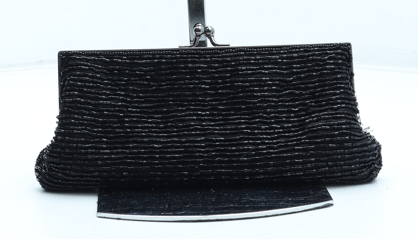 Preworn Womens Black Polyester Clutch Size Small