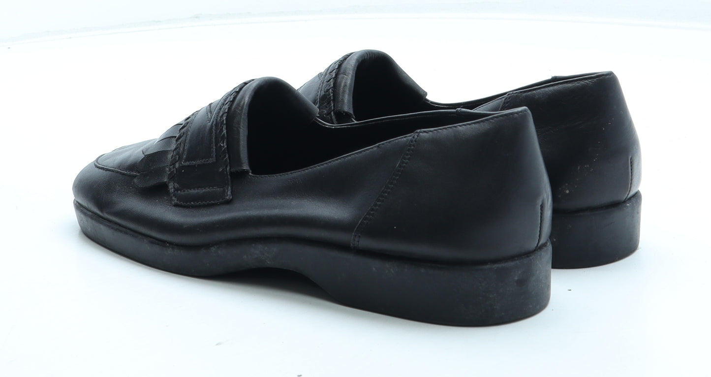 Sandler Womens Black Leather Slip On Casual UK
