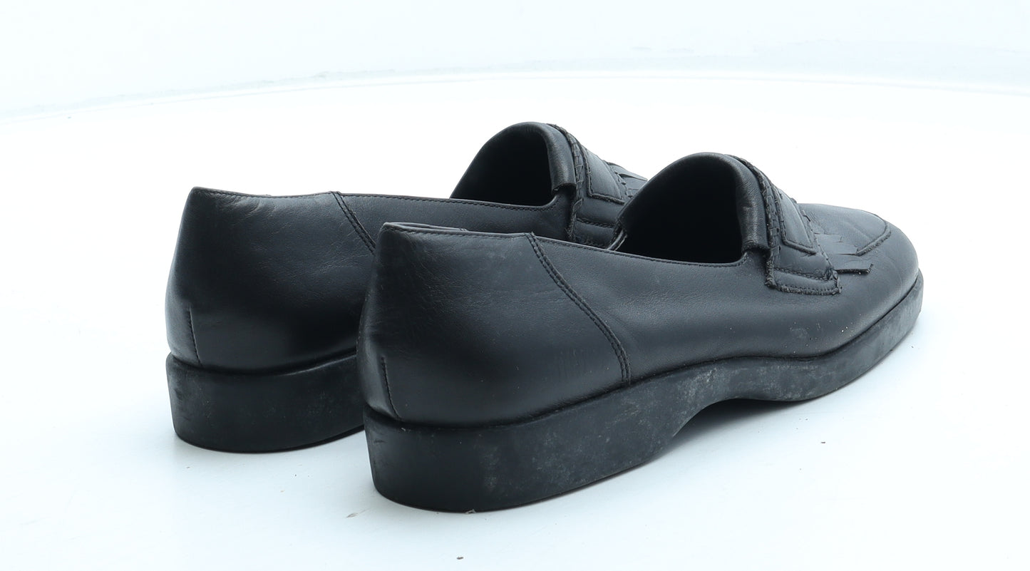 Sandler Womens Black Leather Slip On Casual UK