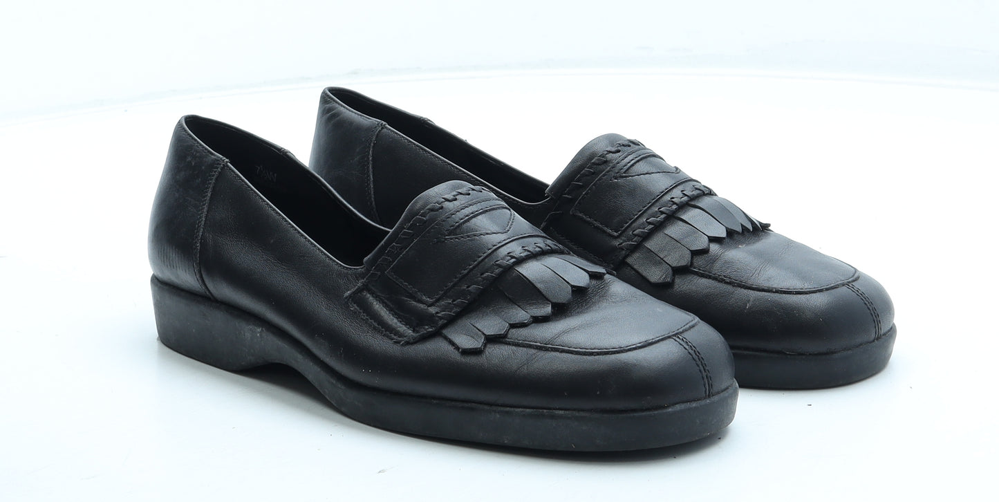 Sandler Womens Black Leather Slip On Casual UK