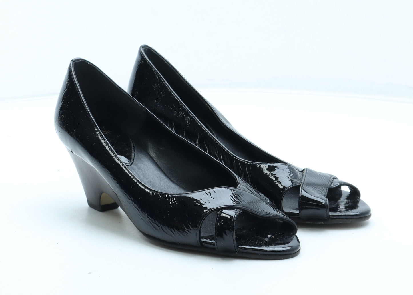 Topshop Womens Black Leather Court Heel UK