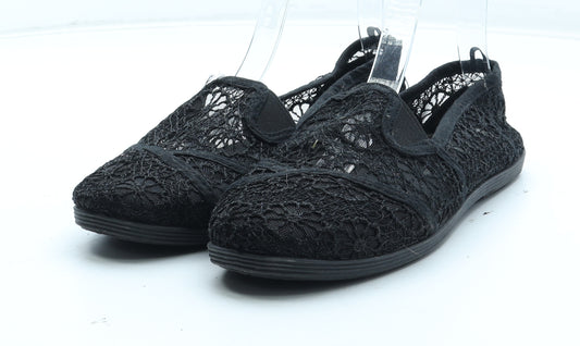 Atmosphere Womens Black Floral Polyester Flat UK