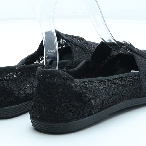 Atmosphere Womens Black Floral Polyester Flat UK
