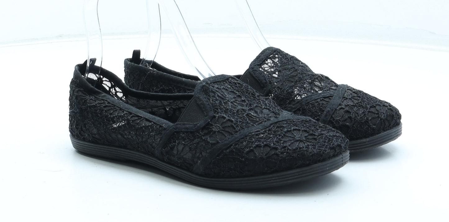 Atmosphere Womens Black Floral Polyester Flat UK