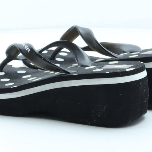 Tommy Hilfiger Womens Black Polka Dot Rubber Thong Sandal UK - Estimated UK Size 7