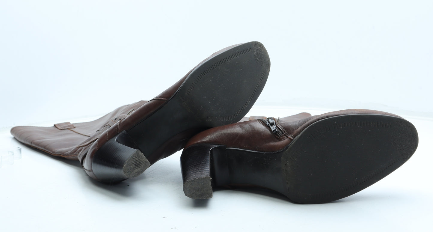 Preworn Womens Brown Leather Bootie Boot UK