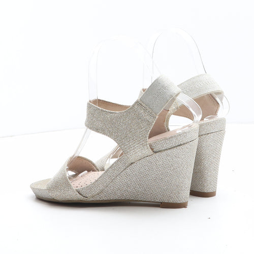 NEXT Womens Gold Synthetic Slingback Heel UK