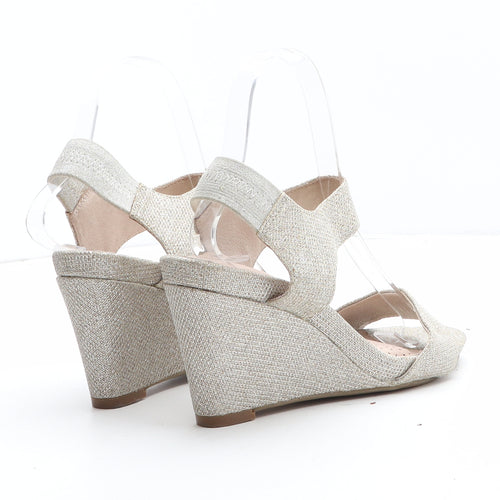 NEXT Womens Gold Synthetic Slingback Heel UK