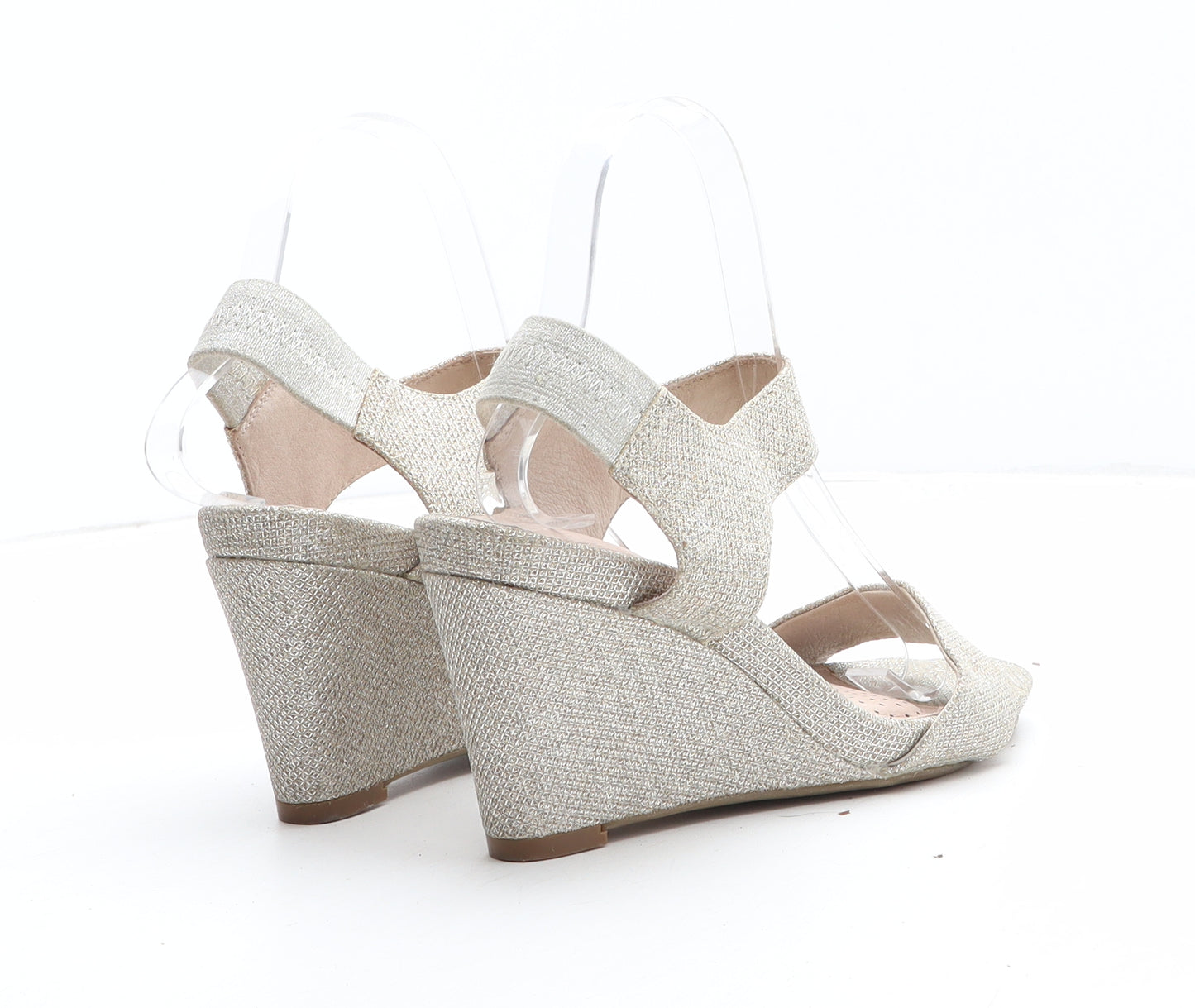 NEXT Womens Gold Synthetic Slingback Heel UK
