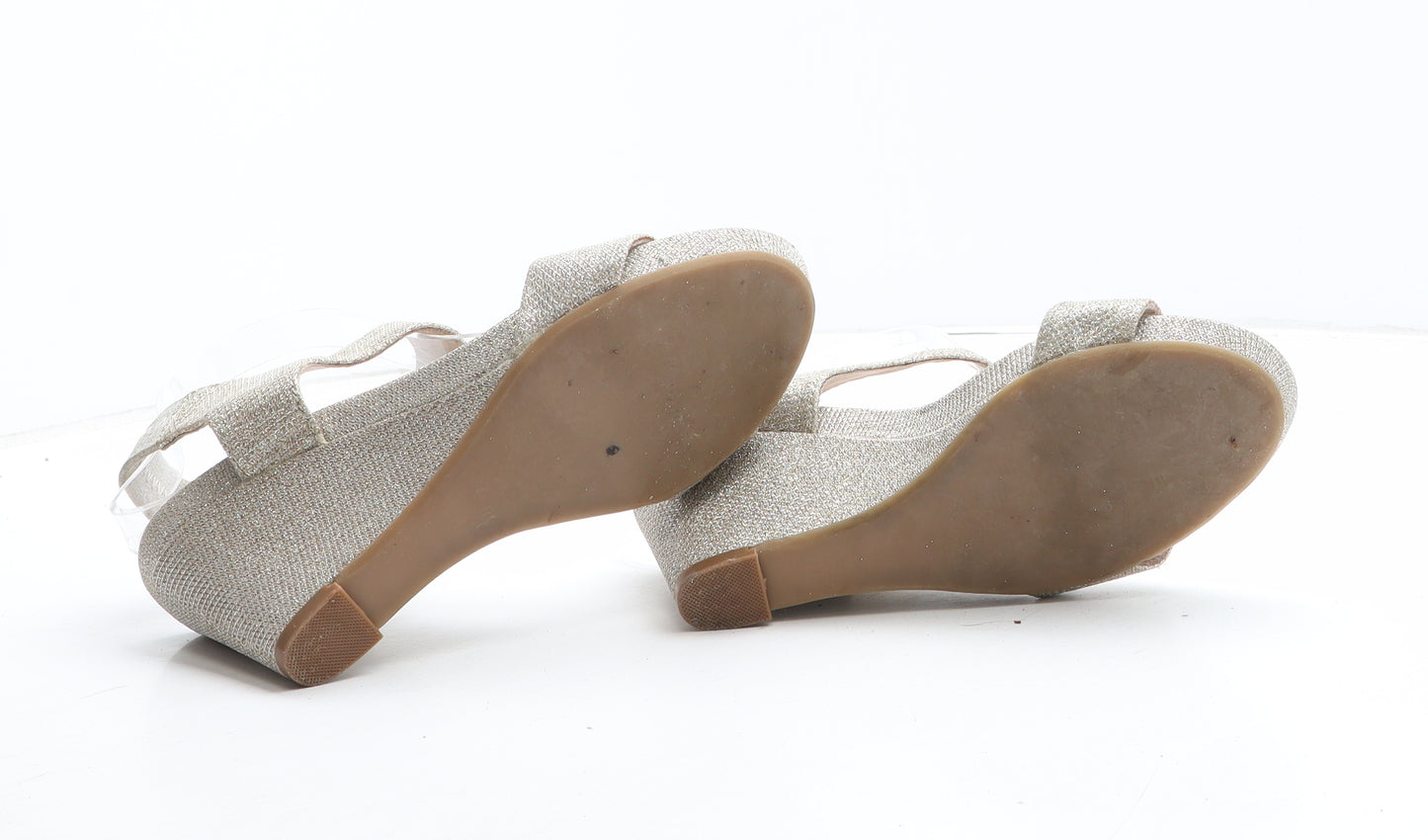 NEXT Womens Gold Synthetic Slingback Heel UK