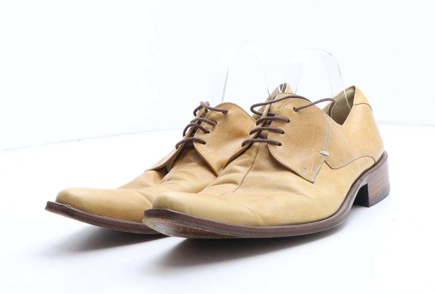 Lacal Mens Beige Leather Oxford Dress UK 10.5 44 - UK Size Estimated 10.5