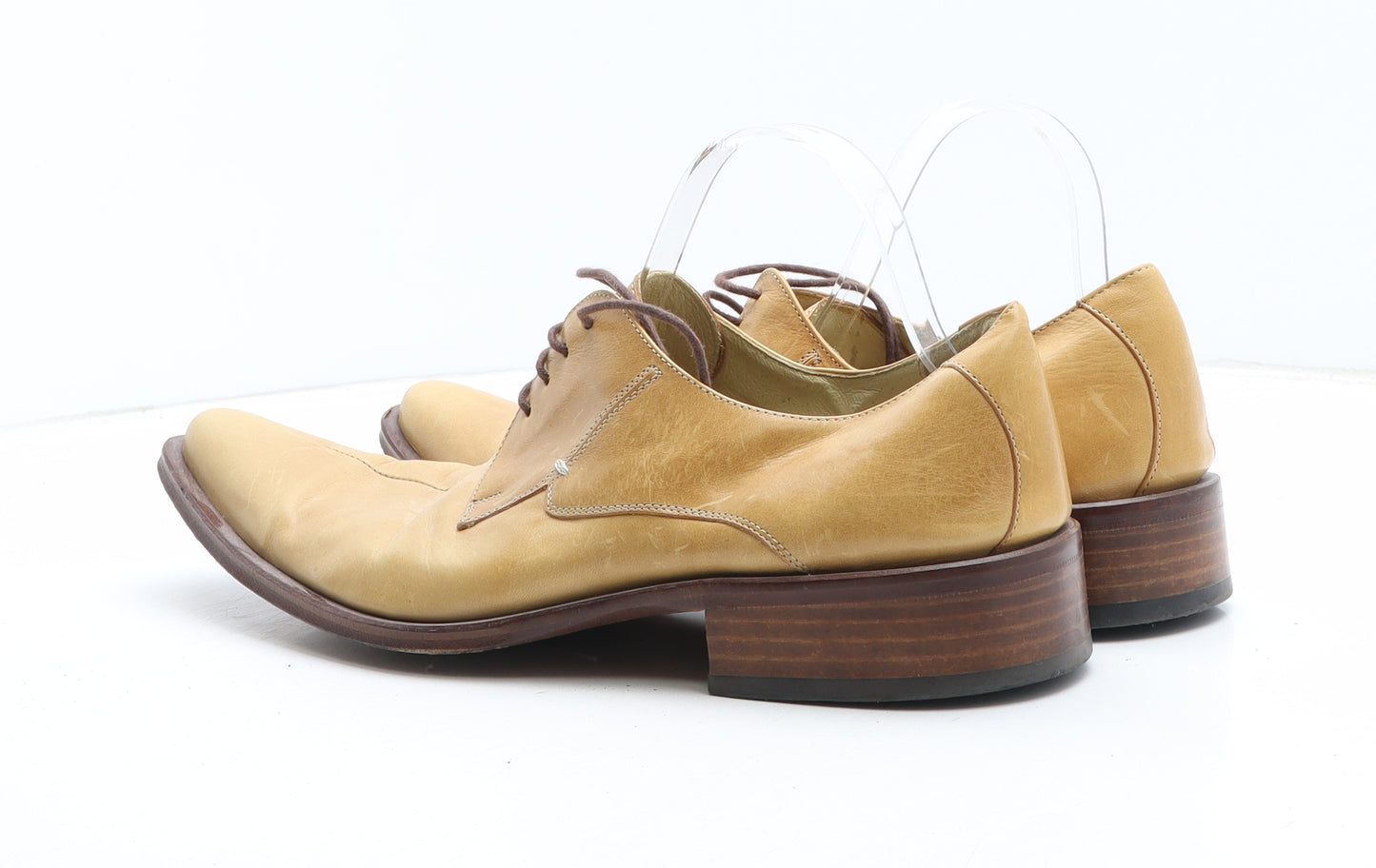 Lacal Mens Beige Leather Oxford Dress UK 10.5 44 - UK Size Estimated 10.5