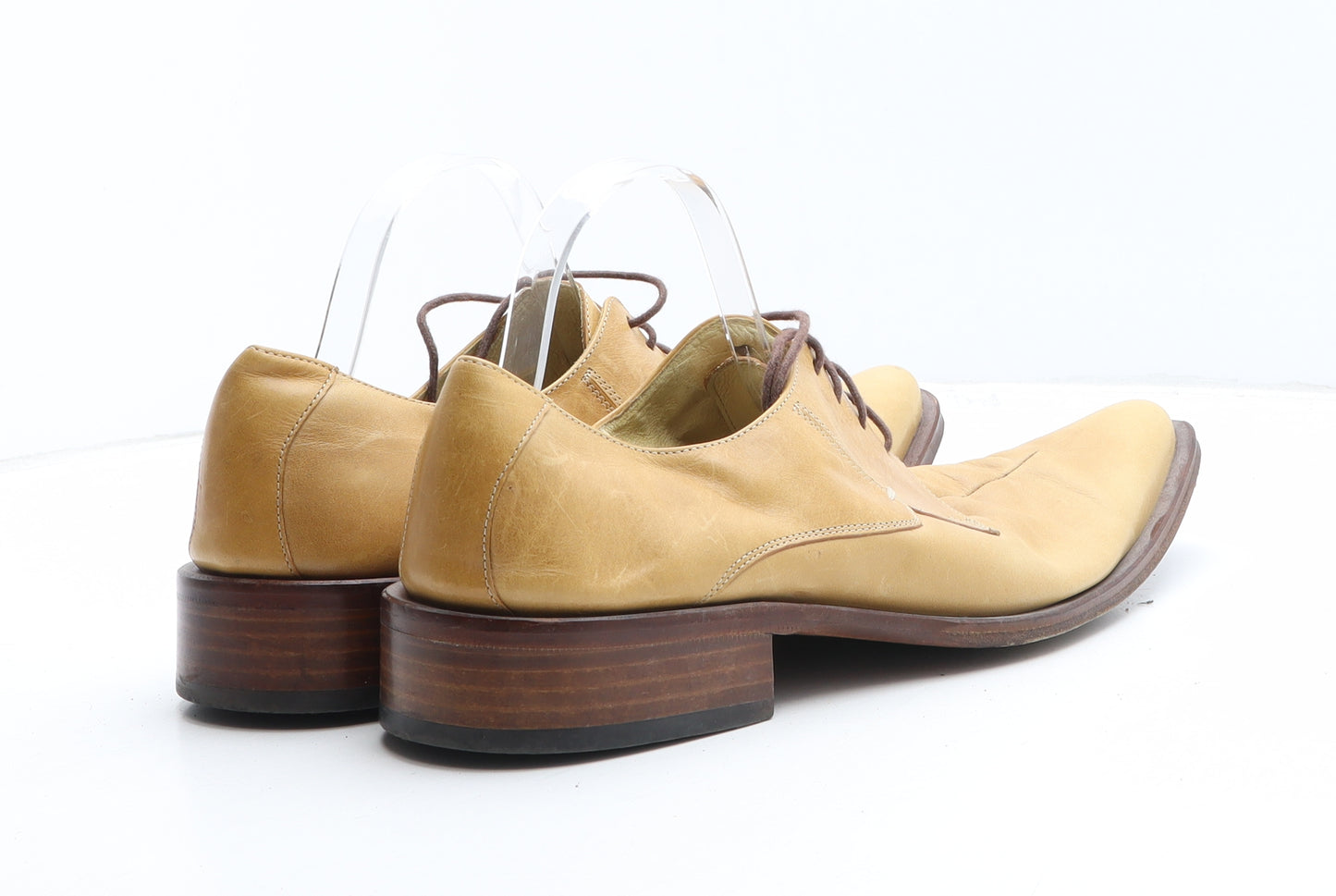 Lacal Mens Beige Leather Oxford Dress UK 10.5 44 - UK Size Estimated 10.5