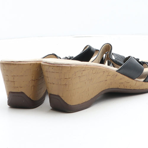 NEXT Womens Black Floral Synthetic Mule Heel UK