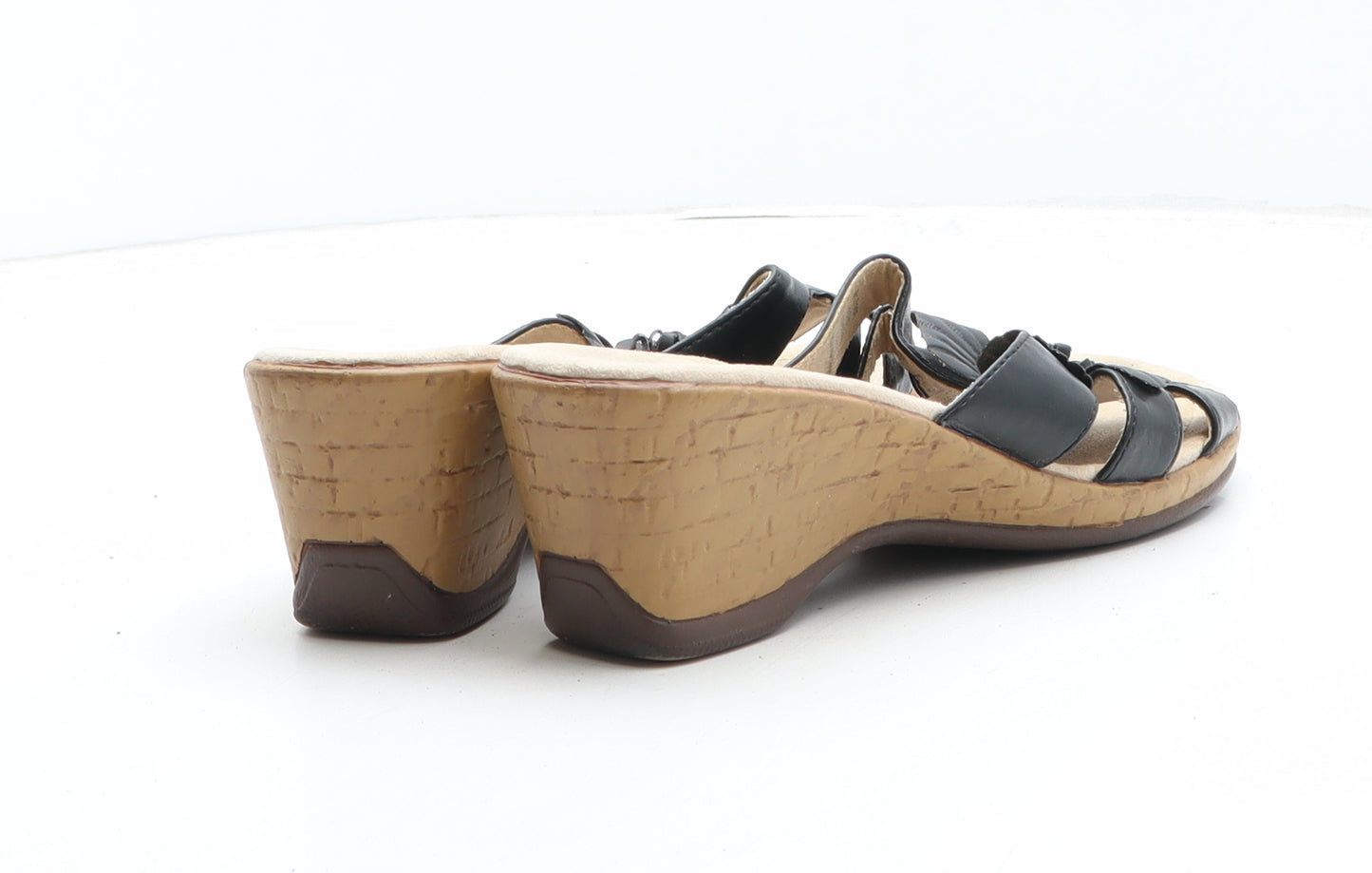 NEXT Womens Black Floral Synthetic Mule Heel UK