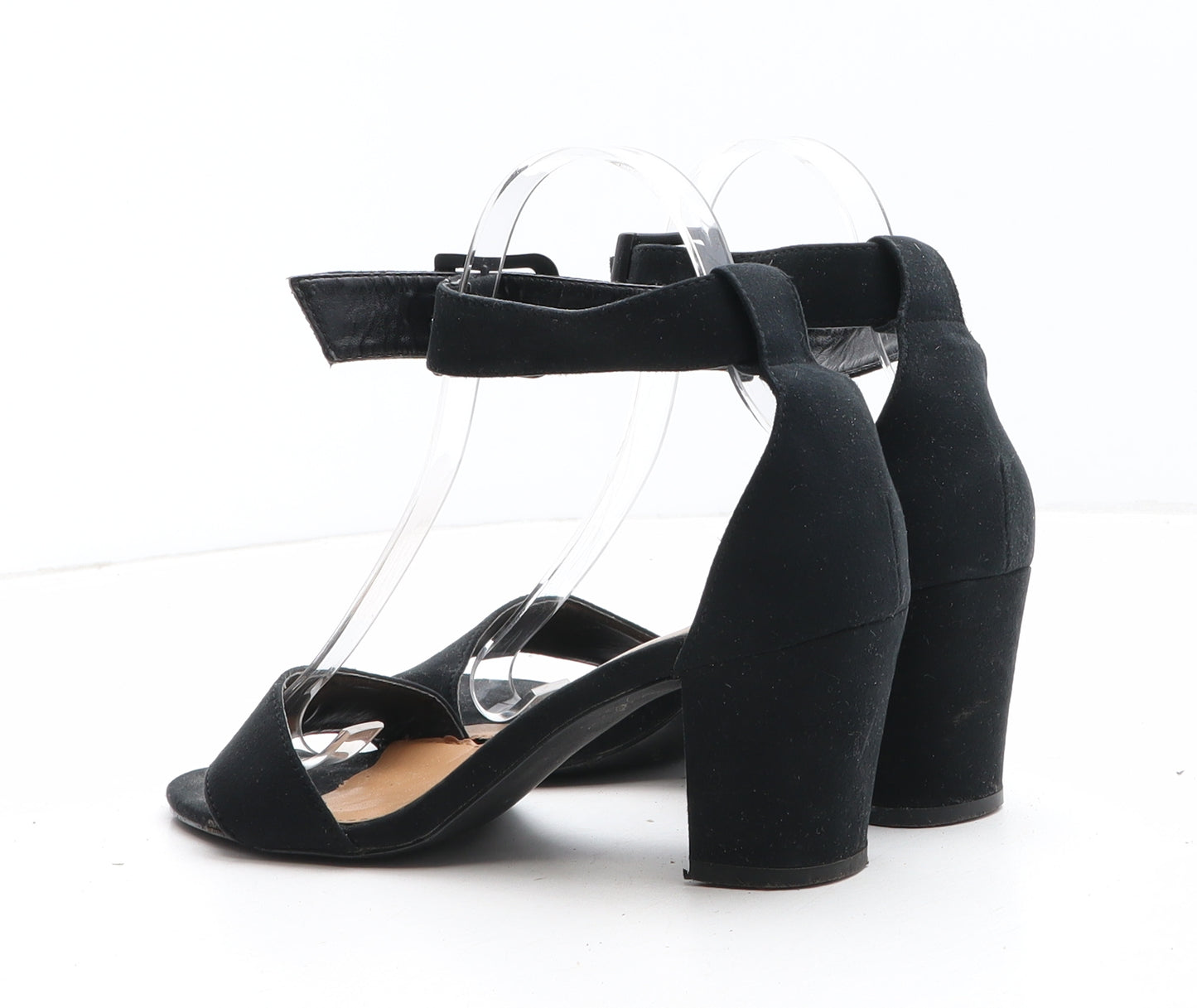 NEXT Womens Black Synthetic Strappy Heel UK