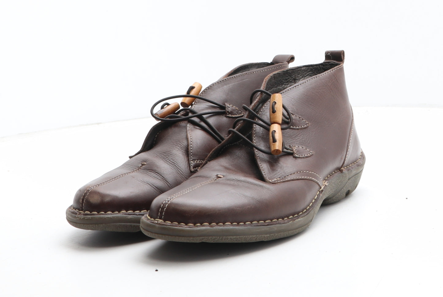 Moshulu Womens Brown Synthetic Bootie Boot UK - Toggle Closure