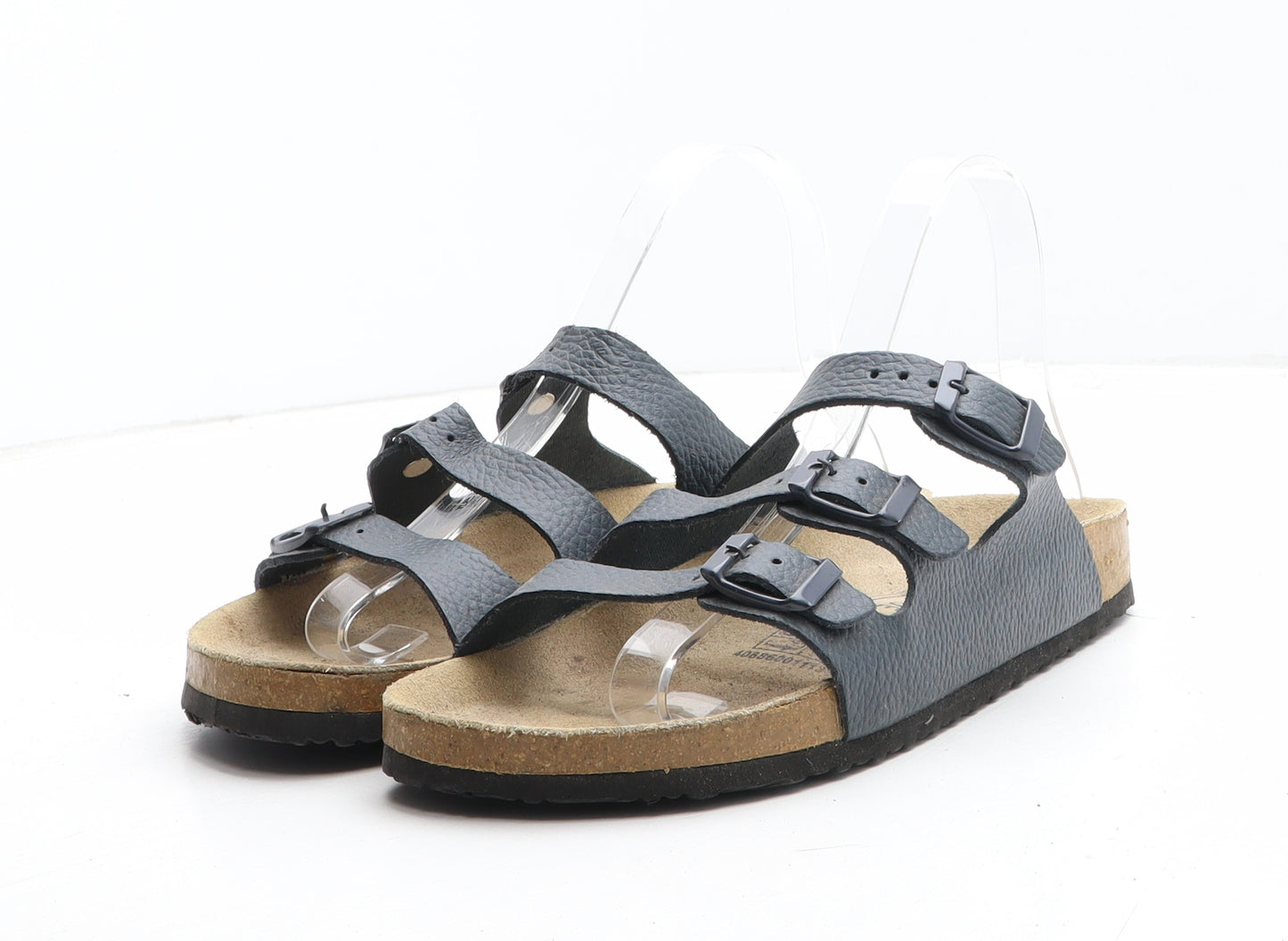 Avenue Womens Blue Leather Slip On Sandal UK